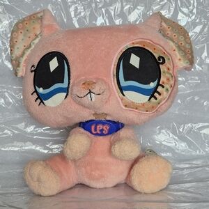 Hasbro LPS Littlest Pet Shop VIP Peach Pink Mouse Plush Stuffed Animal 2007 8"